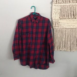 Madewell boyfriend plaid button-up shirt